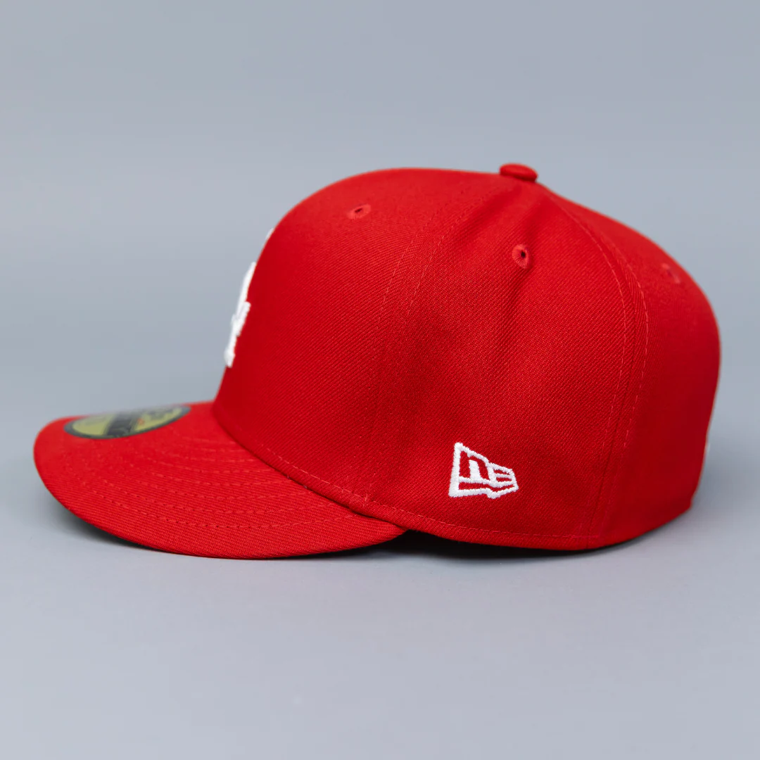 NEW ERA EXCLUSIVE 59FIFTY RED LOS ANGELES DODGERS W/ 2020 WORLD SERIES SIDE PATCH - Image 5
