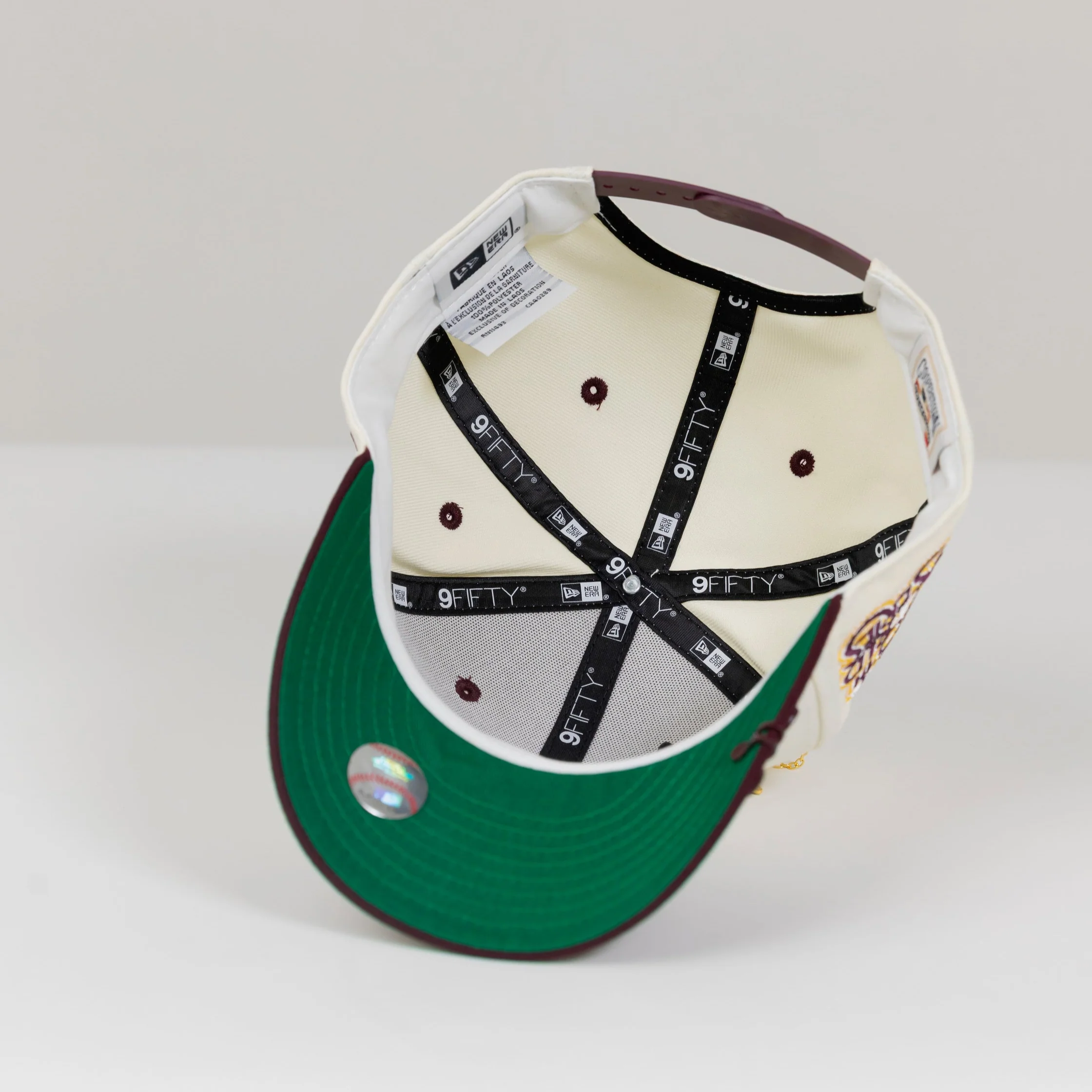 NEW ERA EXCLUSIVE 9FIFTY CHROME/ BURGUNDY LOS ANGELES DODGERS SNAPBACK W/ 75TH WORLD SERIES SIDE PATCH - Image 5