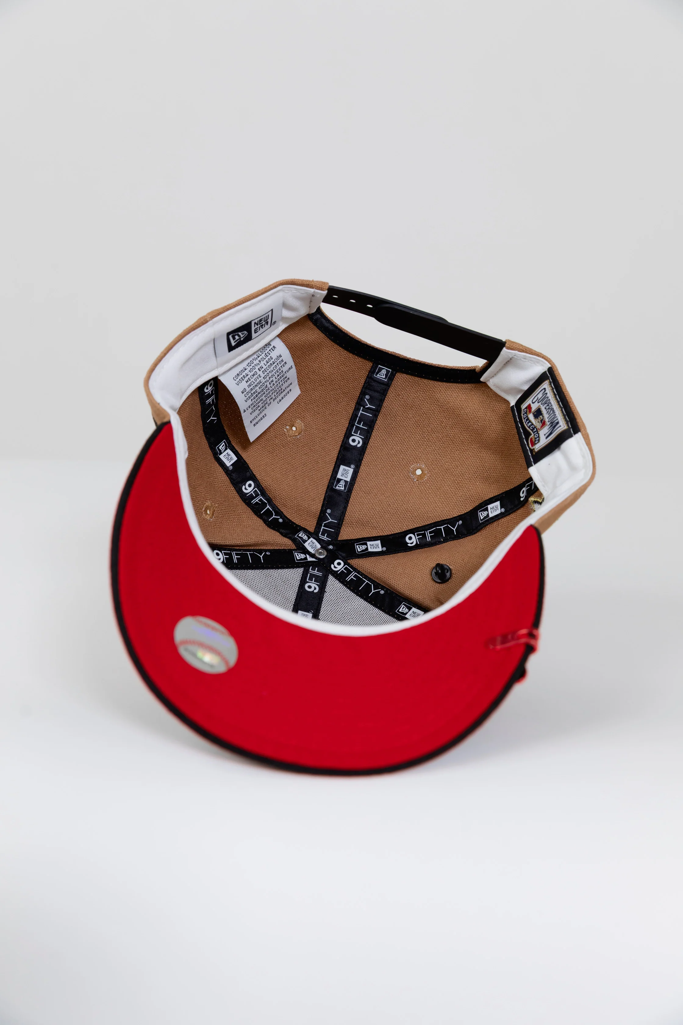 NEW ERA EXCLUSIVE 9FIFTY TAN/ BLACK BALTIMORE ORIOLES SNAPBACK W/ 50TH ANNIVERSARY PATCH - Image 5