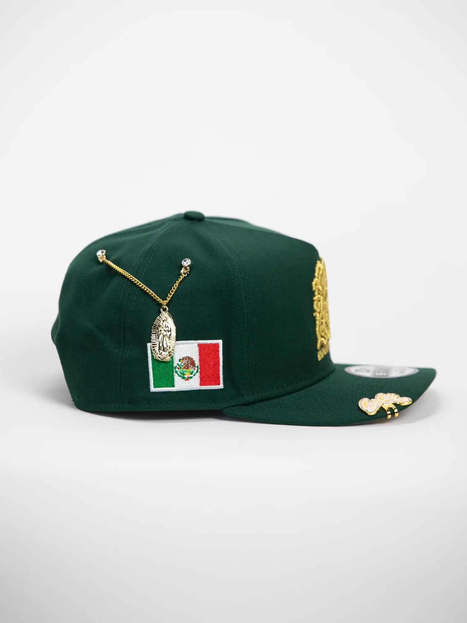 NEW* "RANCHO HUMILDE x NEW ERA x CAP CITY" FOREST GREEN 9FIFTY A-FRAME W/ MEXICAN FLAG & GREY UV *FREE ACCESSORY INCLUDED - Image 3