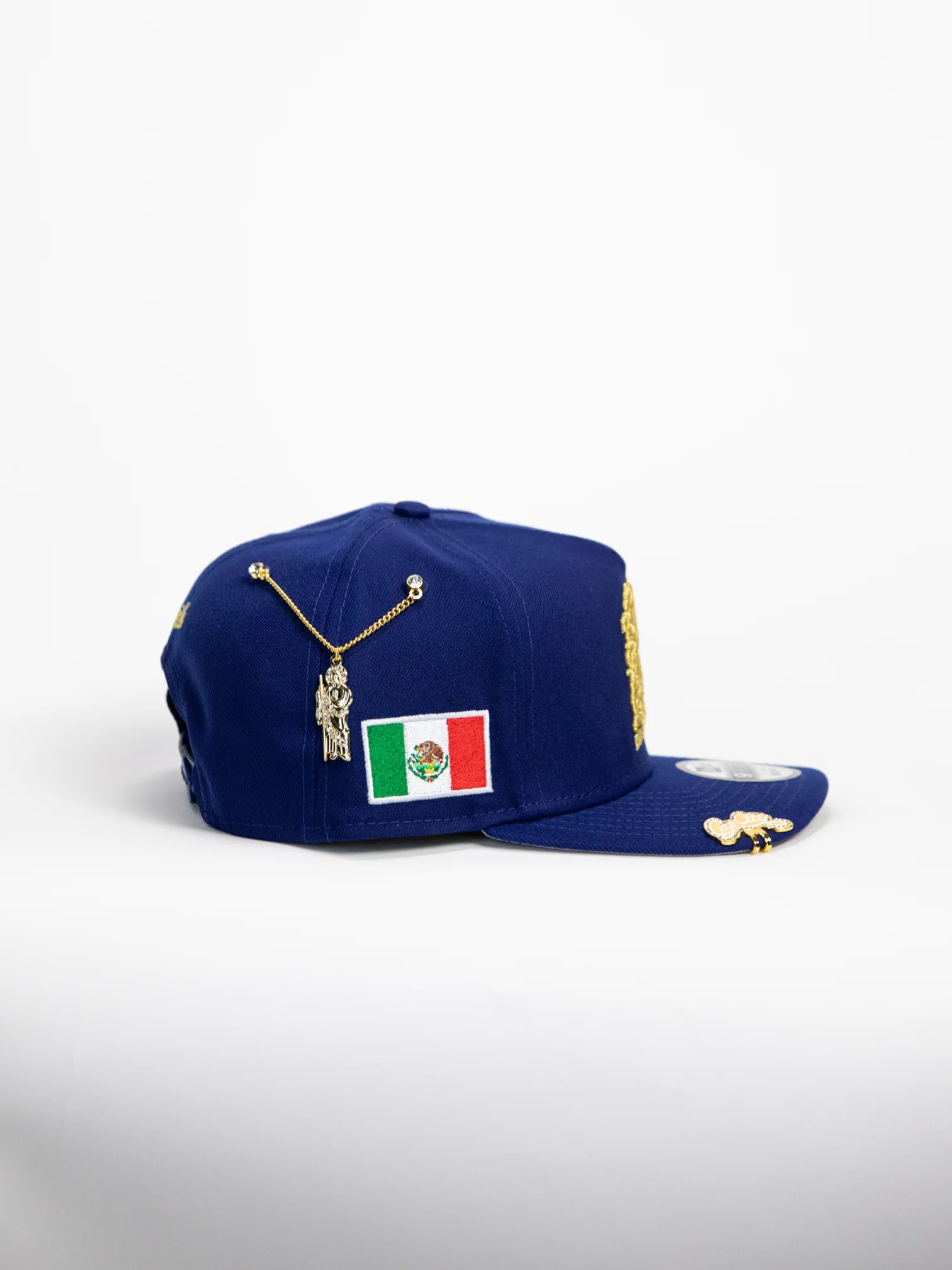 NEW* "RANCHO HUMILDE x NEW ERA x CAP CITY" BLUE 9FIFTY A-FRAME W/ MEXICAN FLAG & GREY UV *FREE ACCESSORY INCLUDED - Image 3